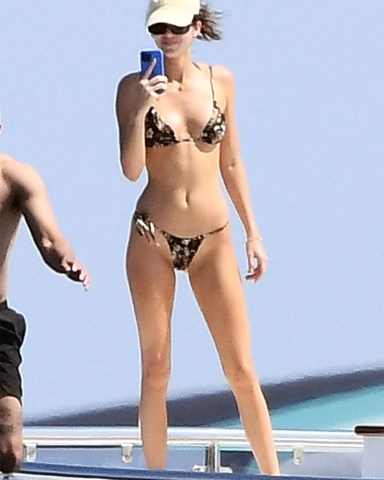 *EXCLUSIVE* Sardinia, ITALY  - Model Kendall Jenner shows off her toned bikini body as she's pictured with her boyfriend Devin Booker on board a yacht while on their holidays in Sardinia.

Pictured: Kendall Jenner

BACKGRID USA 19 AUGUST 2021 

BYLINE MUST READ: LA FATA / Cobra Team / BACKGRID

USA: +1 310 798 9111 / usasales@backgrid.com

UK: +44 208 344 2007 / uksales@backgrid.com

*UK Clients - Pictures Containing Children
Please Pixelate Face Prior To Publication*