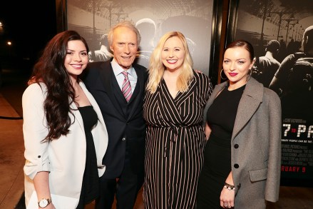 Morgan Eastwood, Clint Eastwood, Director/Producer, Kathryn Eastwood, Francesca Eastwood
Warner Bros. Pictures 'The 15:17 to Paris' World film Premiere, Los Angeles, CA, USA - 05 Feb 2018