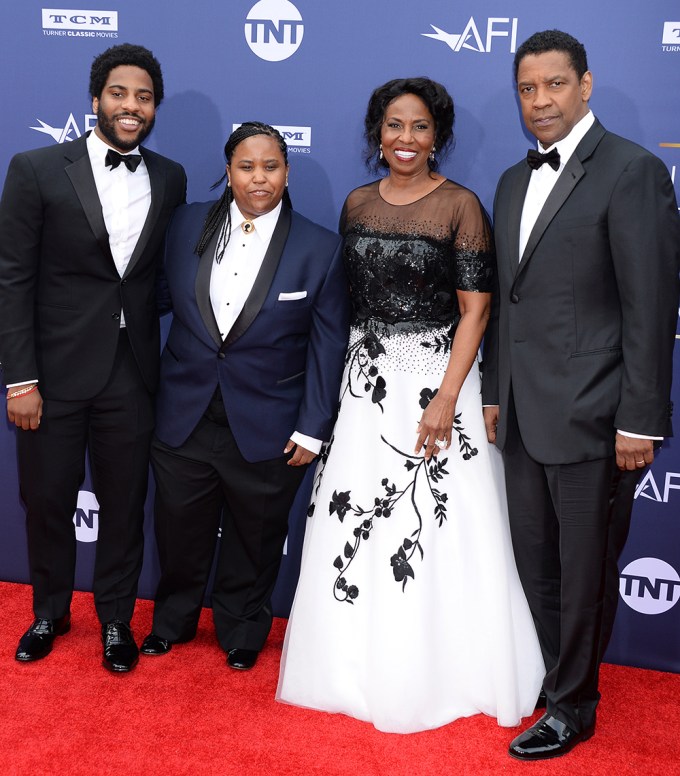 Denzel and Pauletta Washington with two of their kids