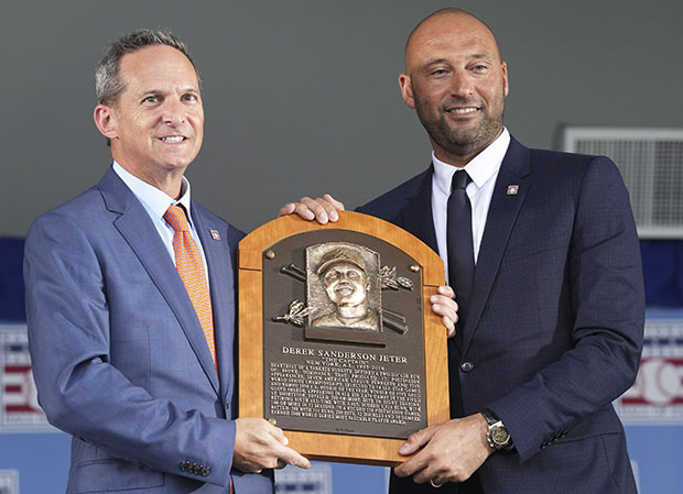 Derek Jeter's 2 Kids Attend Hall Of Fame Induction With Hannah Davis –  Hollywood Life