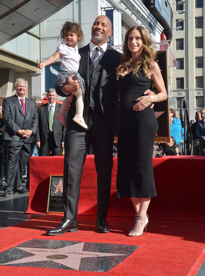 Dwayne Johnson Hold Daughter Jasmine Next To Wife Lauren Hashian