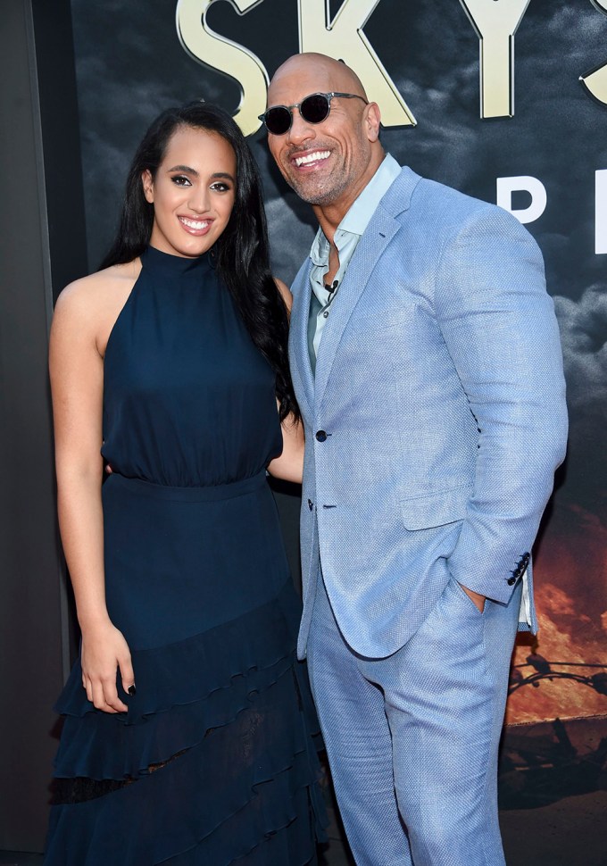 Dwayne “The Rock” Johnson & Daughter Simone Attend ‘Skyscraper’ Movie Premiere