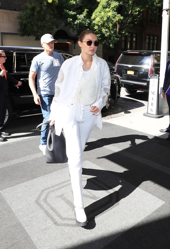 Gigi Hadid steps out in all white
