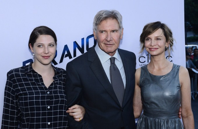 Harrison Ford, Calista Flockhart, And Harrison’s Daughter Georgia At The ‘Paranoia’ Premiere In 2013
