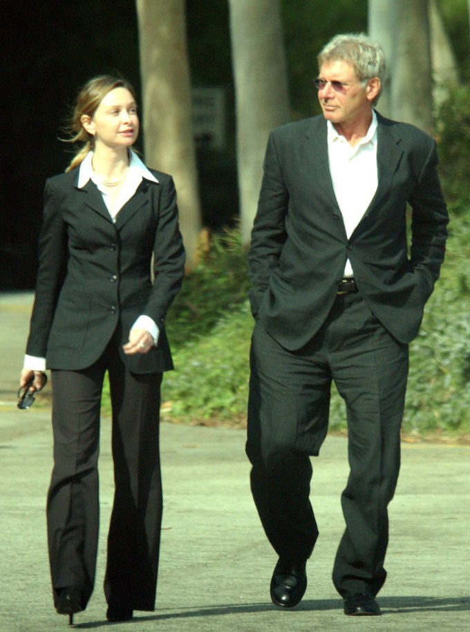 Harrison Ford & Calista Flockhart Attend Funeral For A Friend In 2004