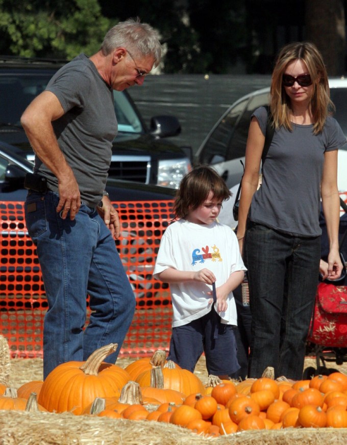 Harrison Ford & Calista Flockhart Go Pumpkin Picking With Son Liam In 2006