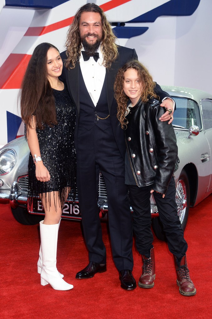 Jason Momoa with Lola and Nakoa-Wolf at the ‘No Time To Die’ premiere