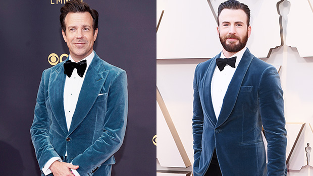 Jason Sudeikis Channels Chris Evans’ 2019 Oscars Look With Velvet Go well with At The Emmys