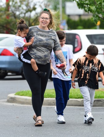 EXCLUSIVE: Pregnant Teen Mom Star Kailyn Lowry was spotted out in Delaware, shopping at Target with her three children.  She showed off her baby bump with only a few weeks until the birth.  She smiled as she walked into the store.  Kaitlyn plans to raise all of her kids as a single mom following a split from her partner.  They remained in the store for 20 minutes while the kids picked out water guns, while she bought a large pack of diapers to prepare for the baby's arrival.  10 Jun 2020 Pictured: Kailyn Lowry, Lux Lowry, Isaac Rivera, Lincoln Marroquin.  Photo credit: MEGA TheMegaAgency.com +1 888 505 6342 (Mega Agency TagID: MEGA679366_001.jpg) [Photo via Mega Agency]