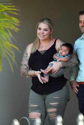 EXCLUSIVE: Teen Mom Kailyn Lowry was recently seen house hunting in Los Angeles with her son Lux. The Teen mom star was seen checking out a $2.3million dollar home in the Valley with a friend and her son, and was all smiles as she exited the house. 25 Oct 2017 Pictured: Kailyn Lowry and Lux Lowry. Photo credit: Snorlax / MEGA TheMegaAgency.com +1 888 505 6342 (Mega Agency TagID: MEGA105918_001.jpg) [Photo via Mega Agency]