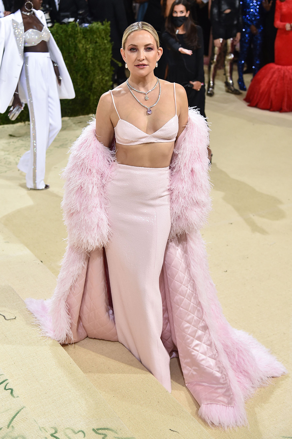 Hailey Bieber Wears a Sheer, Crystal Bralette to the Met Gala