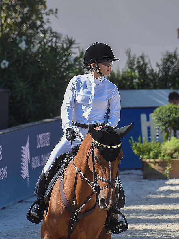 Mary Kate Olsen Seen Horseback Riding In Competition In Rome