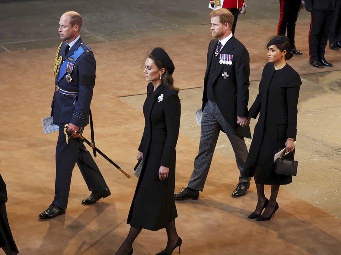 Prince Harry & Meghan Markle At Queen Elizabeth II’s Funeral Procession