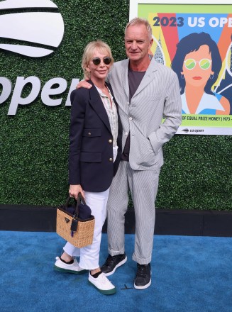 Sting with his wife Trudie Styler arrive at the Men's final of The US Open in New York City, NY, USA on September 10, 2023.
Celebs Arrive At US Open - NYC, New York City, United States - 10 Sep 2023