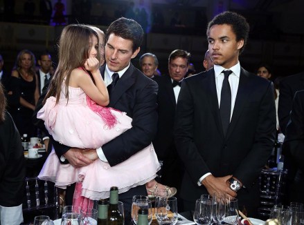 Suri Cruise, Tom Cruise and Connor Cruise
Friars Club Entertainment Icon Award presentation, inside, Waldorf Astoria Ballroom, New York, America - 12 Jun 2012
Tom Cruise was honoured at the Friars Club with the Entertainment Icon Award. The Friars Club is a private club in New York City famous for its celebrity roasts. Founded in 1904, this is only the fourth time in the club’s history that the Entertainment Icon Award award has been given. The other three recipients of this award were Cary Grant, Douglas Fairbanks and Frank Sinatra