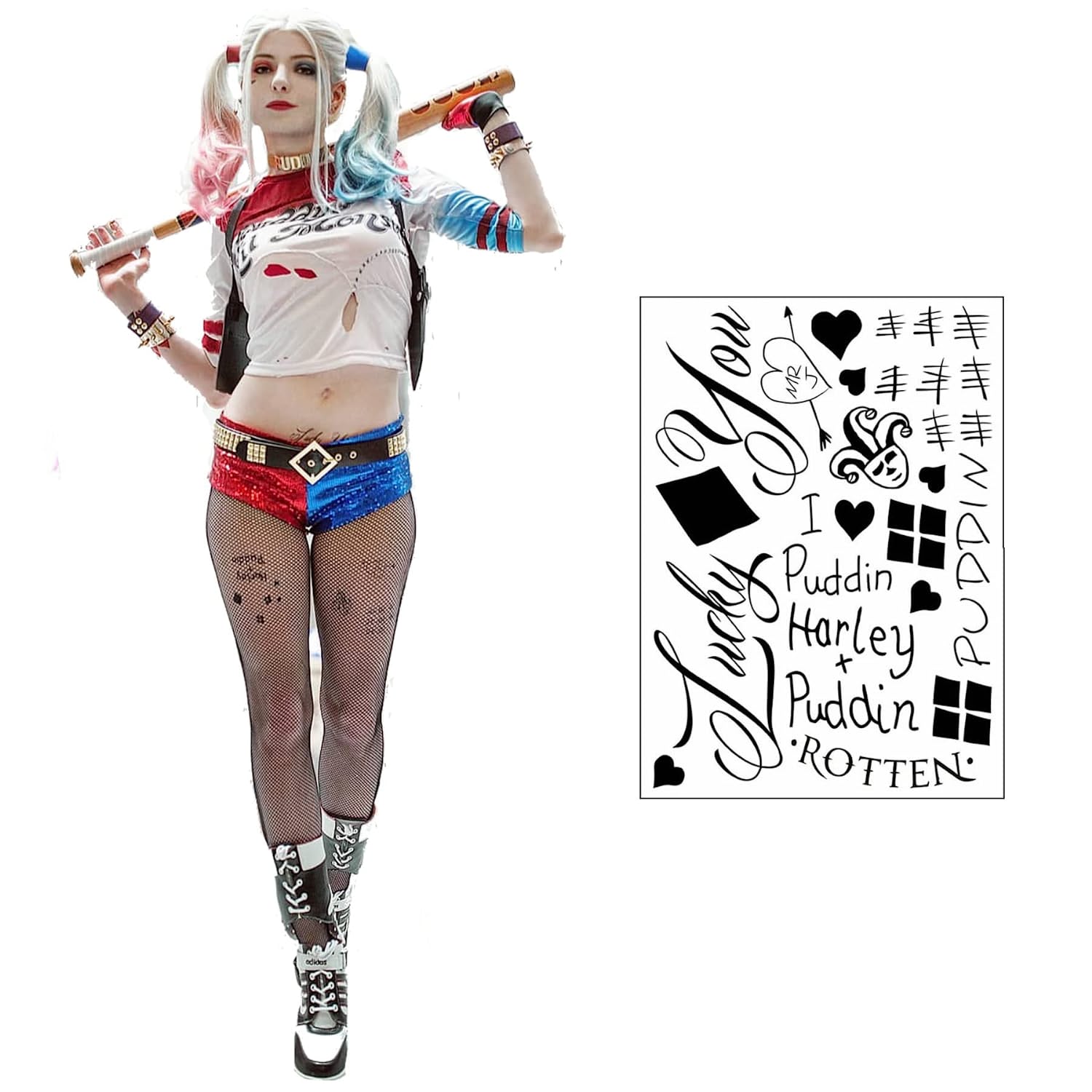 Harley Quinn Good Night Bat  Harley quinn, Harley quinn makeup, Harley  quinn halloween costume