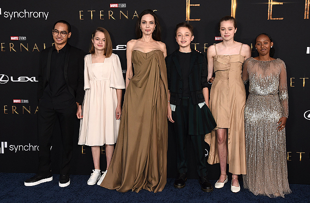 Angelina Jolie and her kids