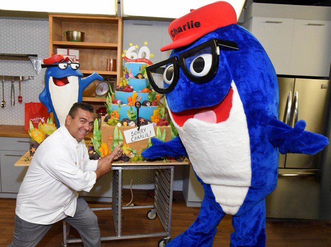 Buddy Valastro Presents StarKist`s Charlie the Tuna With a Birthday Cake For His 60th Birthday