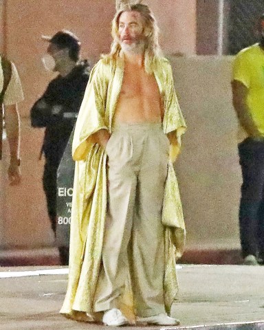 Los Angeles, CA  - *EXCLUSIVE*  - Chris Pine has an issue with his Vespa while filming shirtless for his next project 'Poolman' in Downtown Los Angeles.  In Poolman, Pine will play Darren Barrenman, whom Deadline previously described as "a hapless dreamer and would-be philosopher who spends his days looking after the pool of the Tahitian Tiki apartment block in sunny Los Angeles and crashing city council meetings with his neighbors Jack and Diane.  Pictured: Chris Pine  BACKGRID USA 13 JULY 2022   USA: +1 310 798 9111 / usasales@backgrid.com  UK: +44 208 344 2007 / uksales@backgrid.com  *UK Clients - Pictures Containing Children Please Pixelate Face Prior To Publication*