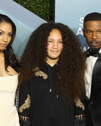 Corinne Foxx, Annalise Bishop and Jamie Foxx arrive for the 26th annual Screen Actors Guild Awards ceremony at the Shrine Auditorium in Los Angeles, California, USA, 19 January 2020.
Arrivals - 26th Screen Actors Guild Awards, Los Angeles, USA - 19 Jan 2020