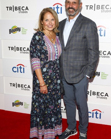 Journalist Katie Couric, left, and husband John Molner, right, attend a screening for "Turning Tables: Cooking, Serving, and Surviving in a Global Pandemic" during the 20th Tribeca Festival at The Waterfront Plaza at Brookfield Place, in New York 2021 Tribeca Festival - "Turning Tables: Cooking, Serving, and Surviving in a Global Pandemic" Screening, New York, United States - 18 Jun 2021
