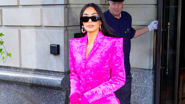 Kim Kardashian’s Pink Outfit & Blazer In NYC – Photos – Hollywood Life