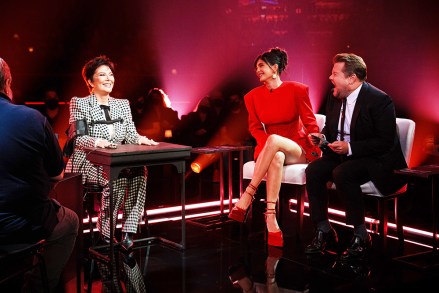 The Late Late Show with James Corden airing Thursday, September 8, 2022, with guests Kylie Jenner, Kris Jenner, and Jeff Scheen. Photo: Terence Patrick ©2022 CBS Broadcasting, Inc. All Rights Reserved
