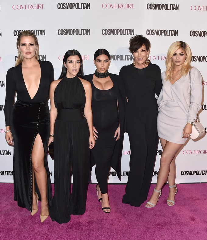 Kylie Jenner poses with her mom and sisters