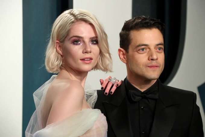 Rami Malek & Lucy Boynton Attend Vanity Fair Oscar Party, 2020