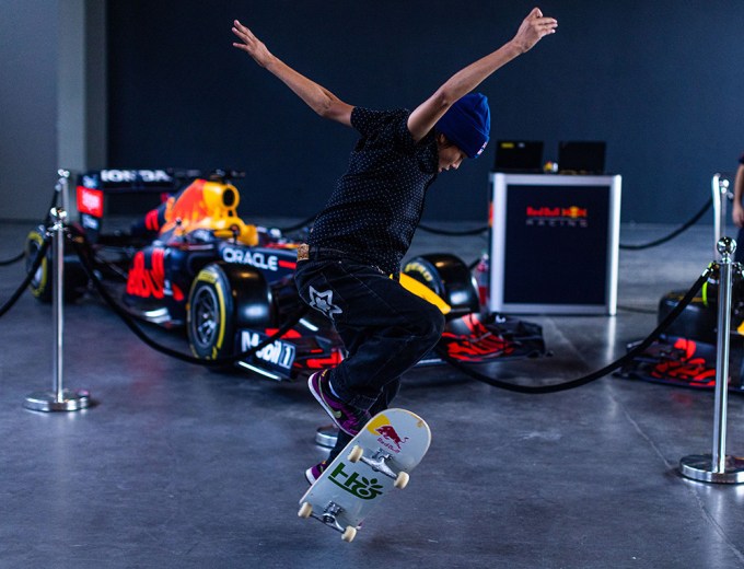 Jiro Platt With Red Bull Formula 1 Cars