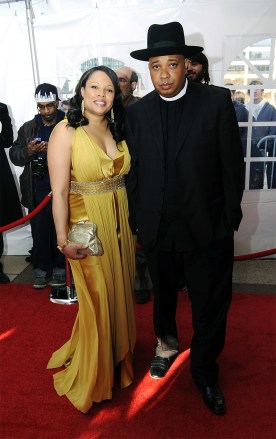 Inductee Joey "Rev Run" Simmons (R), of Run-DMC, and his wife Justine arrive for the Rock and Roll Hall of Fame Induction Ceremony at the Public Hall in Cleveland, Ohio on April 4, 2009
Rock and Roll Hall of Fame Induction Ceremony, Cleveland, Ohio - 04 Apr 2009