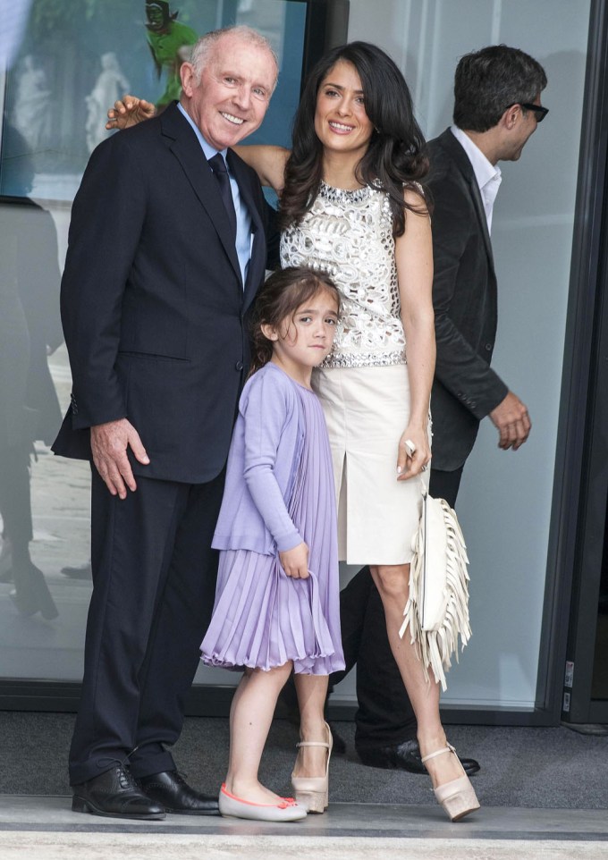 Salma Hayek, Valentina & Francois-Henri Pinault Pose For a Family Photo