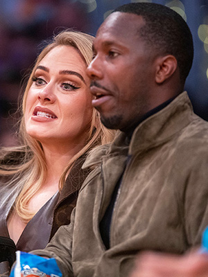 Adele Sits Courtside at LA Lakers Game in Leather Pants & Brown Robe –  Footwear News