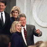 Bill Clinton, Hilary Clinton, Al Gore President-elect Bill and Mrs. Hilary Clinton, followed by Vice President-elect Al and Mrs. Tipper Gore, arrive for the Governors' Luncheon at the Library of Congress in Washington on
President-elect Bill Clinton and Hilary, Washington, USA