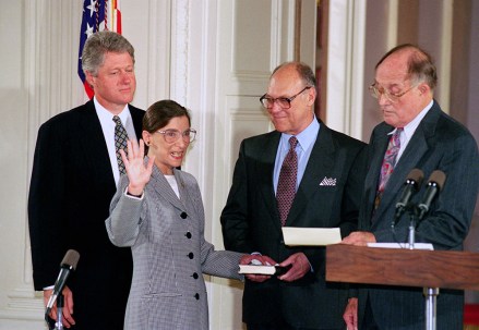 Martin Ginsburg, Ruth Bader Ginsburg, Bill Clinton, William Rehnquist Supreme Court Justice Ruth Bader Ginsburg takes the court oath from Chief Justice William Rehnquist, right, during a ceremony in the East Room of the White House in Washington. Ginsburg's husband Martin holds the Bible and President Bill Clinton looks on at left. The cookbook "Chef Supreme" published in Dec. 2011 and contains nearly 50 of the late Martin Ginsburg's recipes
Supreme Court Cooking, Washington, USA