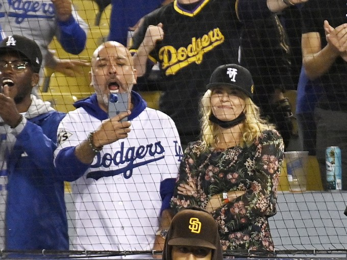 Chelsea Handler & Jo Koy At A Dodgers Game