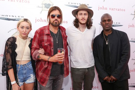 Noah Cyrus, from left, Billy Ray Cyrus, Braison Cyrus and Corey Gamble arrive at the 12th Annual John Varvatos Stuart House Benefit at John Varvatos Boutique, in West Hollywood, Calif
12th Annual John Varvatos Stuart House Benefit, West Hollywood, USA - 26 Apr 2015