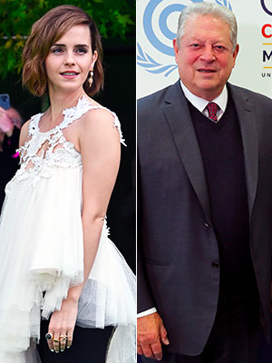 Emma Watson Wore a Super Short Crop Top and Black Bra to Meet Al Gore