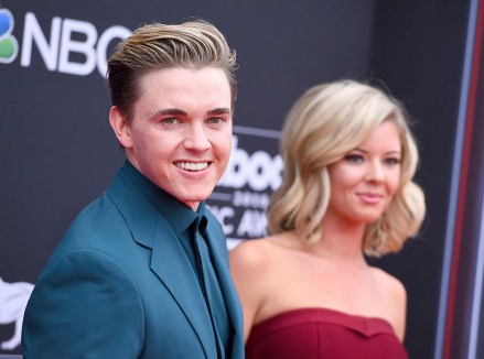 Jesse McCartney, Katie Peterson. Jesse McCartney, left, and Katie Peterson arrive at the Billboard Music Awards at the MGM Grand Garden Arena, in Las Vegas
2018 Billboard Music Awards - Arrivals, Las Vegas, USA - 20 May 2018