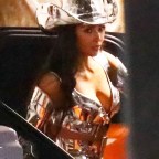 *EXCLUSIVE* Kim Kardashian sports a sexy space cowboy costume while leaving a Halloween party at TAO -