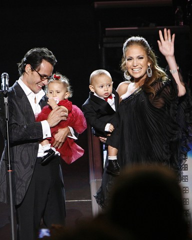 February 14 2009, New York City....Marc Anthony, Jennifer Lopez and their kids Max and Emme appeared together on stage during Anthonys Valentines Day show at Madison Square Garden on Februaryin New York City..... Newscom/(Mega Agency TagID: acephotos119223.jpg) [Photo via Mega Agency]