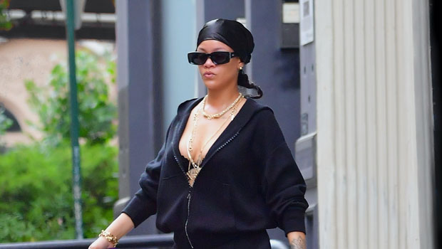 Rihanna Steps Out In Black Mini Dress With Platform Pumps While Shopping In NYC