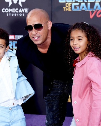 Vin Diesel, Vincent Riley and Hania Riley 'Guardians of the Galaxy Vol. 2' film premiere, Arrivals, Los Angeles, USA - 19 Apr 2017