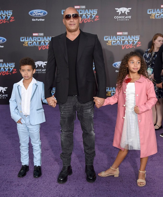 Vin Diesel With His Son & Daughter At The ‘Guardians of The Galaxy 2’ Premiere
