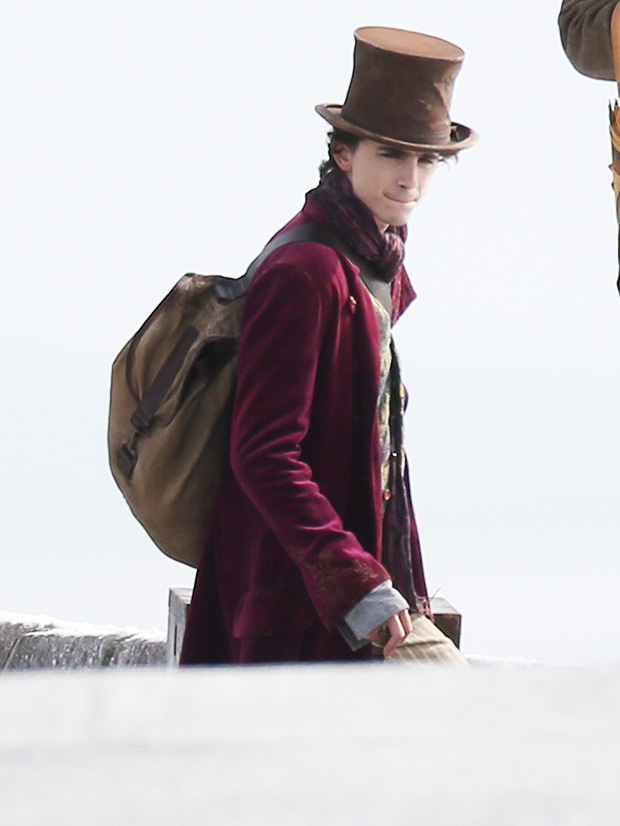 Timothée Chalamet Films New Movie as Willy Wonka: Photos