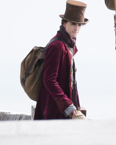 Timothee Chalamet, Matt Lucas, and Tom Davis filming Paul King directed "Wonka"

The story will focus specifically on a young Willy Wonka (Timoth√©e Chalamet) and how he met the Oompa-Loompas on one of his earliest adventures.

Pictured: Timothee Chalamet
Ref: SPL5265196 111021 NON-EXCLUSIVE
Picture by: Click News & Media / Dean / SplashNews.com

Splash News and Pictures
USA: +1 310-525-5808
London: +44 (0)20 8126 1009
Berlin: +49 175 3764 166
photodesk@splashnews.com

World Rights