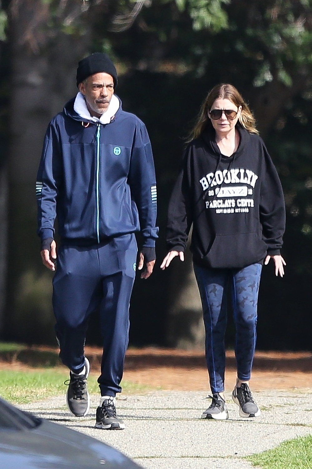 *EXCLUSIVE* Ellen Pompeo and Chris Ivery go for a morning hike