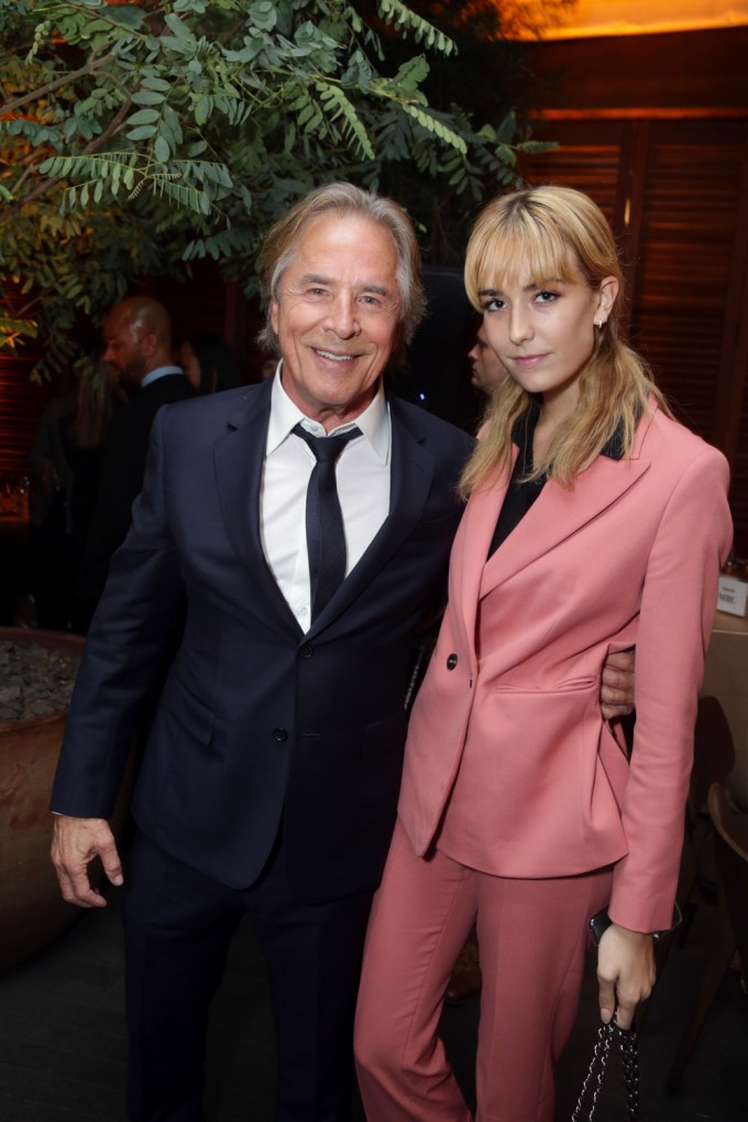 Don Johnson and Grace Johnson pose together