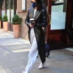 Kendall Jenner Wears A Black Leather Coat In New York City