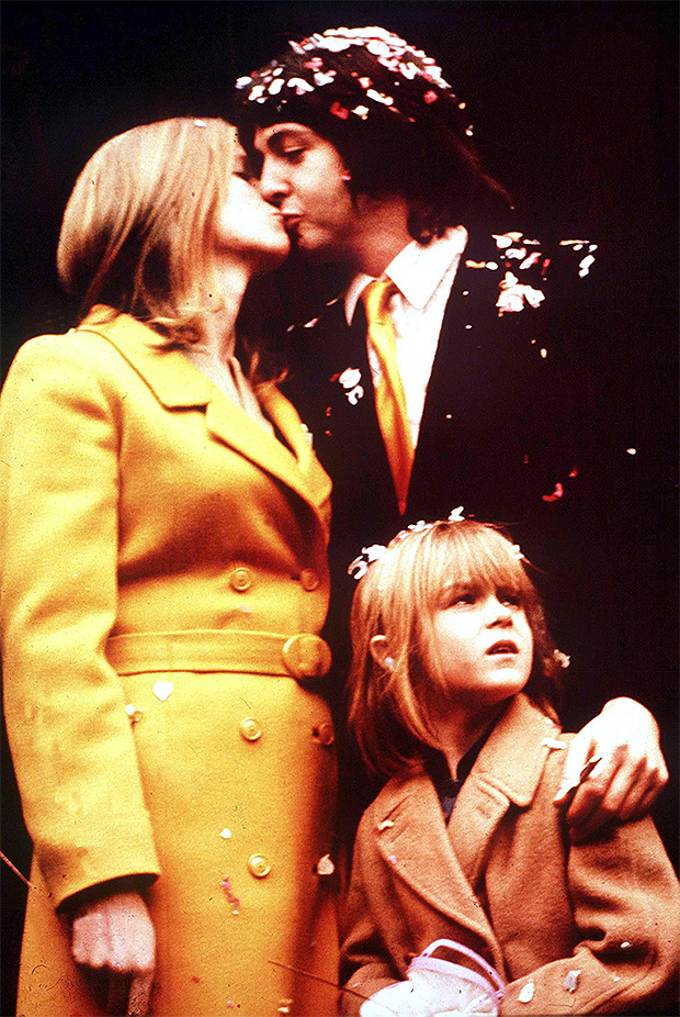 Paul and Linda McCartney on their wedding day